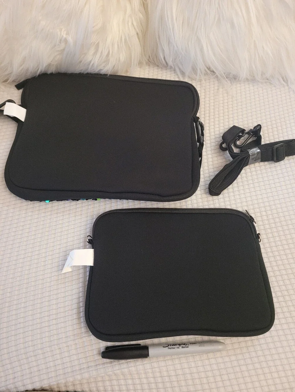 Matching sequin crossbody bag and small pouch